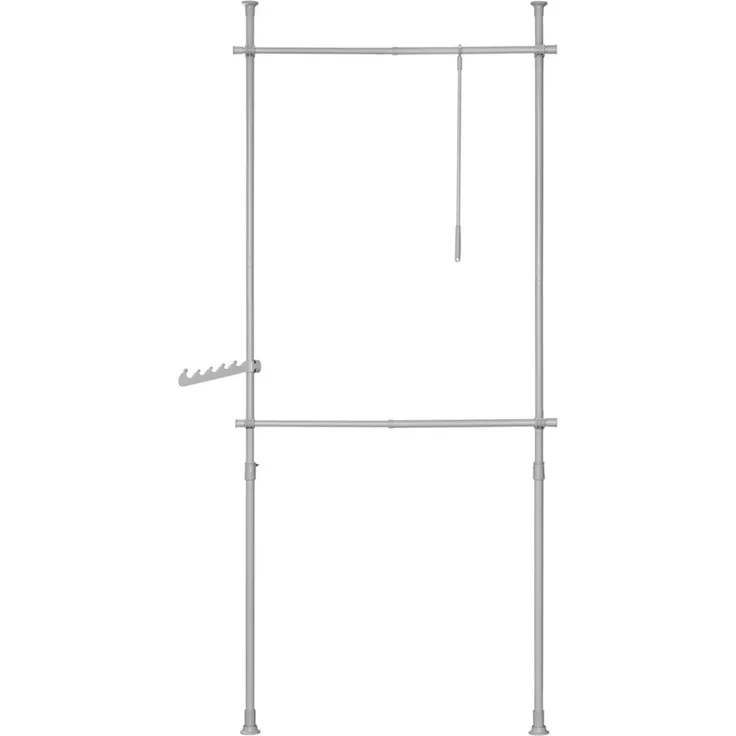 SoBuy FRG109-HG Garderobenständer, Metall, Pulverbeschichtung, Grau, 62 x 200 x 75 cm