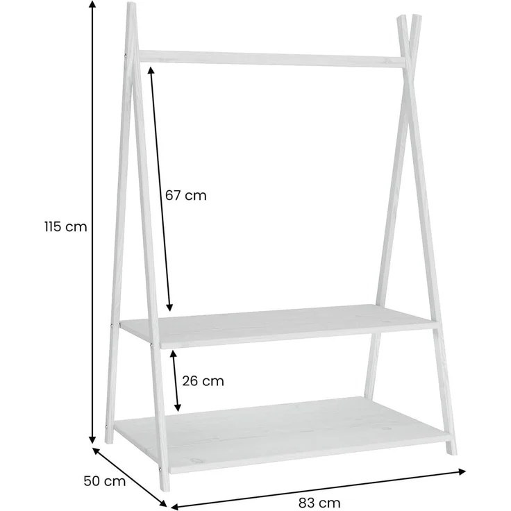 IDIMEX Kinderkleiderschrank DANILO Kindergarderobe freistehend Ablage Tipidesign – Bild 5
