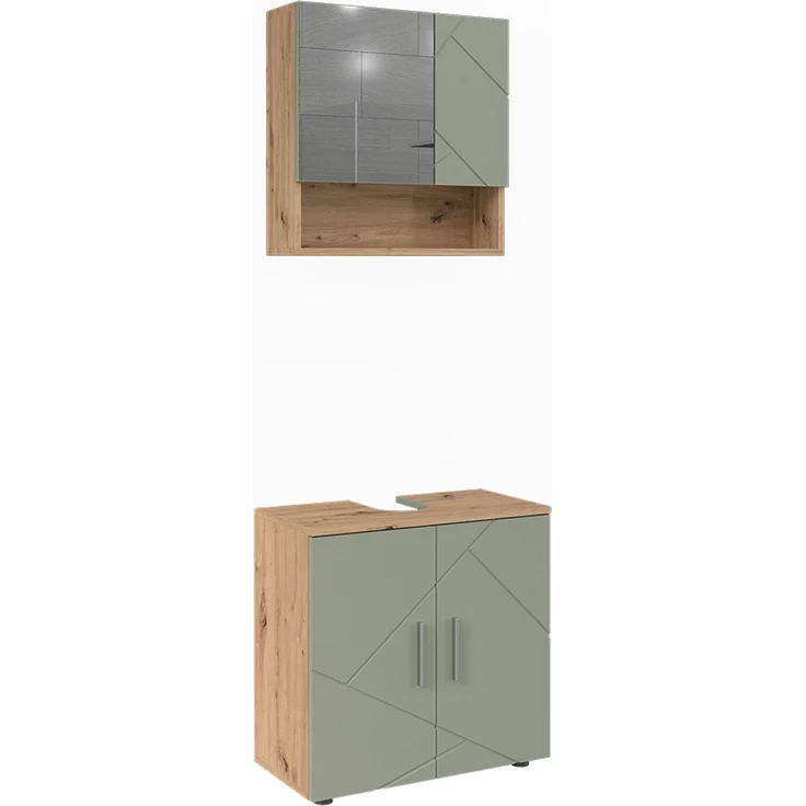 Badmöbel-Set Irma Salbeigrün 2 Teile Vicco – Bild 1