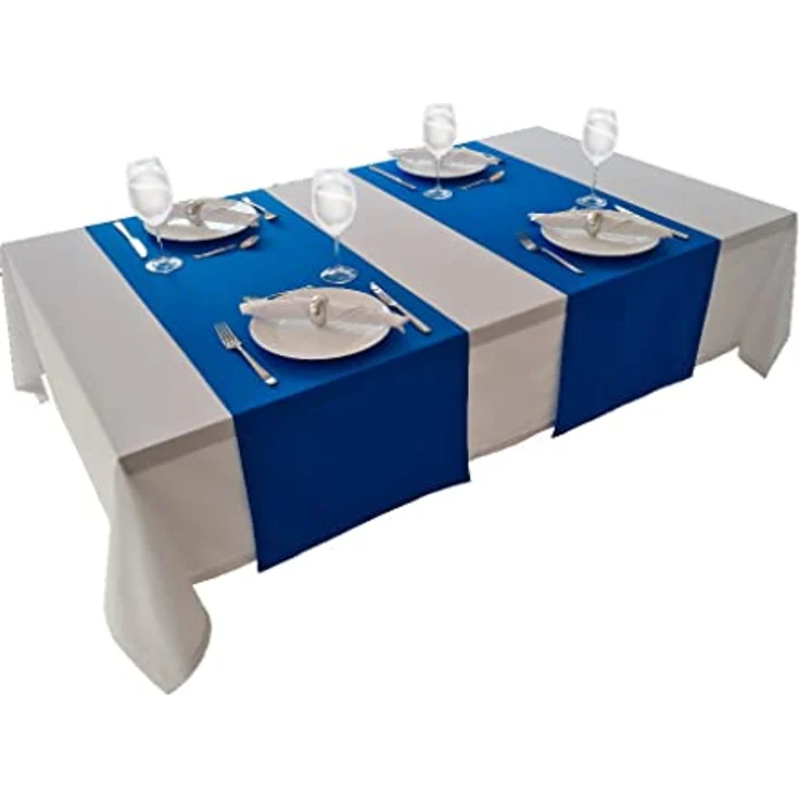 Hochwertige Tischdecke Tischwäsche aus 100% Baumwolle Kollektion Konzept, Farbe & Größe wählbar (Tischdecke - 150x150cm, Weiß) – Bild 5