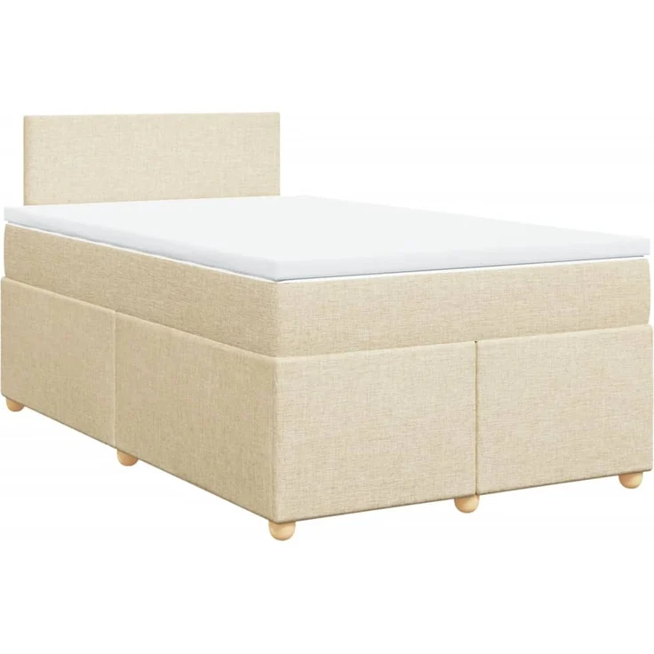vidaXL Boxspringbett mit Matratze Creme 120x200 cm Stoff 3288945 – Bild 3