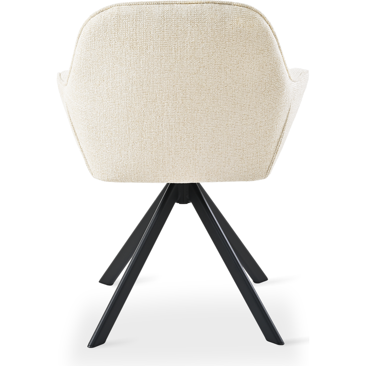 GOEURVANT 1370 Esszimmerstühle 2er-Set mit Armlehnen, 360° Drehbar, Chenille - Creme – Bild 5
