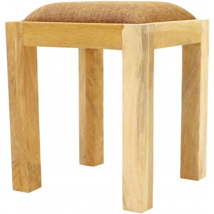 Hocker Sita 40x45x40 mit Bezug aus Mango-Massivholz