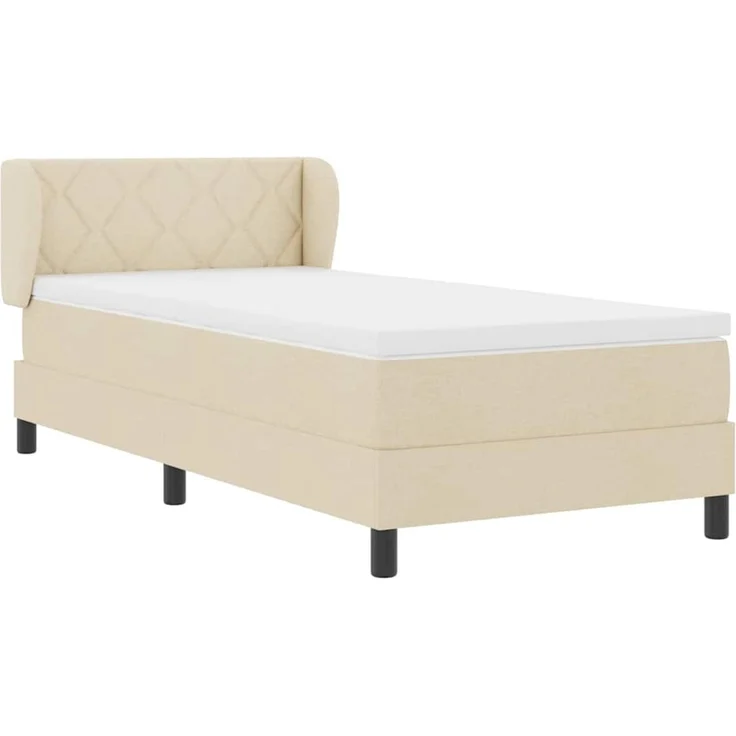 vidaXL Boxspringbett mit Kopfteil Creme 90 x 190 cm Stoff 3340064 – Bild 6