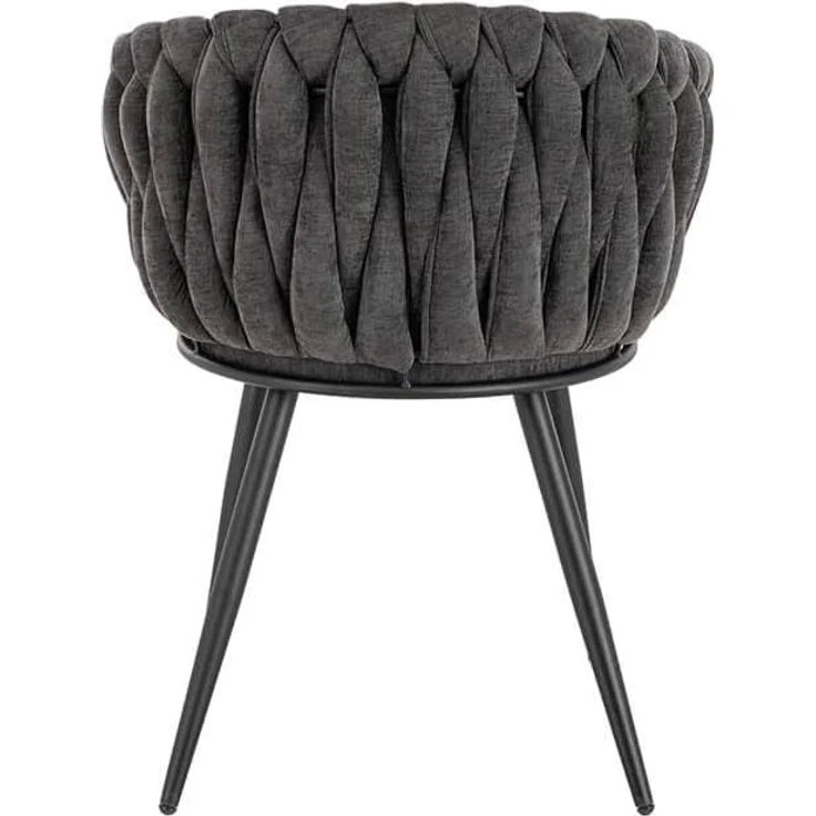 HOME DELUXE Esszimmerstuhl gewebt AYLA - 7er Set Dunkelgrau – Bild 6