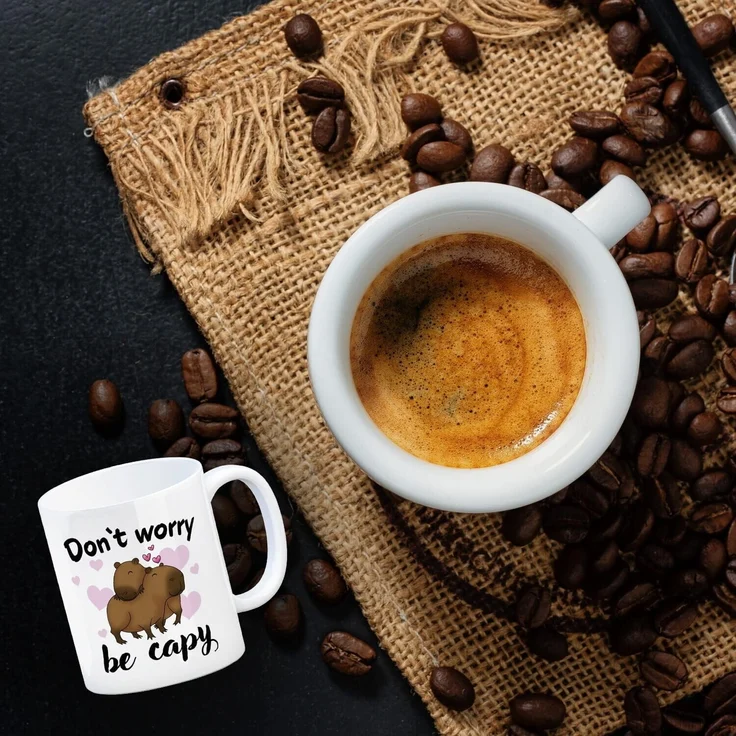 speecheese Tasse Don’t worry be capy Capybara Kaffeebecher – Bild 3