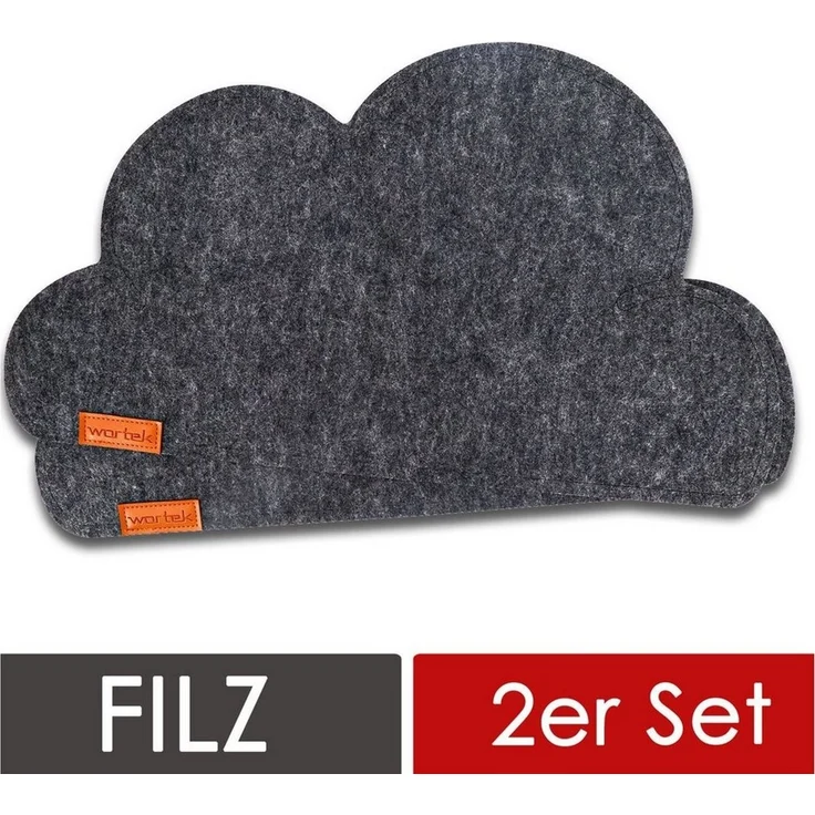 wortek Platzset Filz Kinder Tischset Platzset aus Filz Filzmatte, (Set, 2-St, 2-teilig), waschbare Tisch-Untersetzer, Teller-Untersetzer – Bild 1