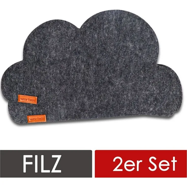 wortek Platzset Filz Kinder Tischset Platzset aus Filz Filzmatte, (Set, 2-St, 2-teilig), waschbare Tisch-Untersetzer, Teller-Untersetzer