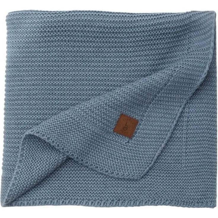 Babydecke Baby Strickdecke, Babydecke, Weich & Atmungsaktiv, 80x100cm, Rauchblau, Little Dedi