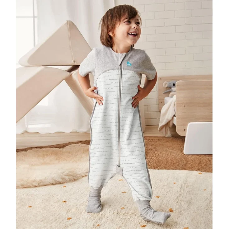 Love To Dream Übergang Pucksack, Bambus-Viskose Lite, Medium (6-8,5kg), Ideal für warme Temperaturen 24-27°C, Arme hoch, Von Hebammen empfohlen, einfaches Windelwechseln, abzippbare Flügel, Grau – Bild 2