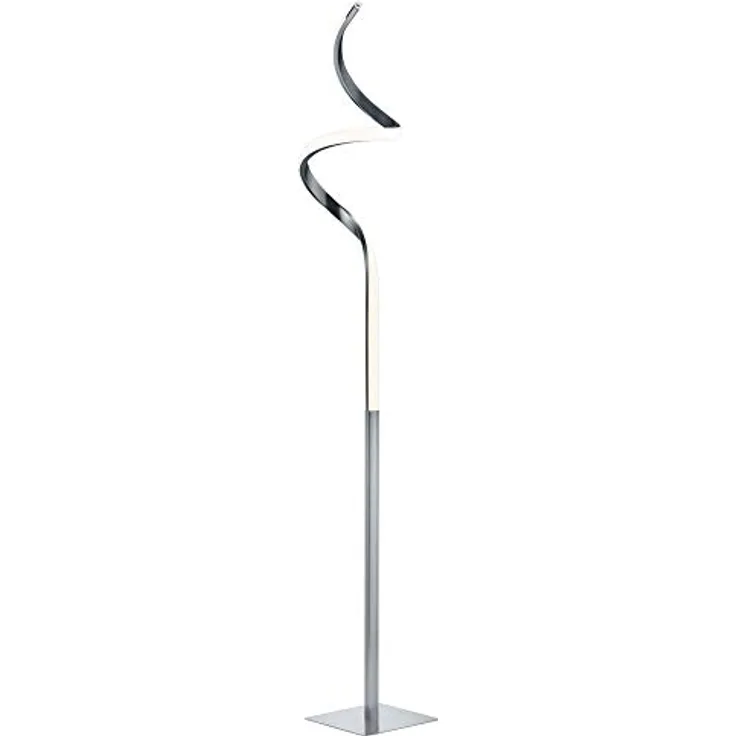 Reality Leuchten LED Stehleuchte Course R42051107, Metall Nickel Matt, Acryl weiß, inkl. 11 Wat LED, Sensor Dimmer