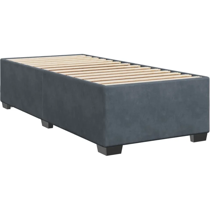 vidaXL Boxspringbett mit Matratze Dunkelgrau 80x200 cm Samt 3288457 – Bild 10