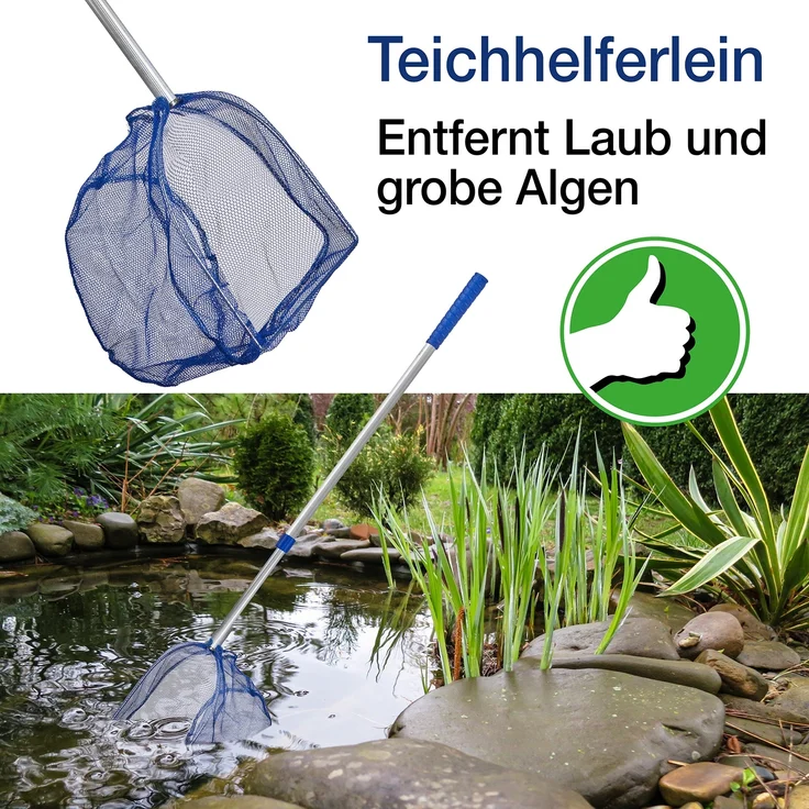 BigDean 3x Kescher für Kinder - Teleskop Kinderkescher - 75cm lang - Zum Fangen von Fischen - Für Teich, Wasser & Pool - Angelkescher klein - Kinderspielzeug Teichkescher Nylon-Netz – Bild 5