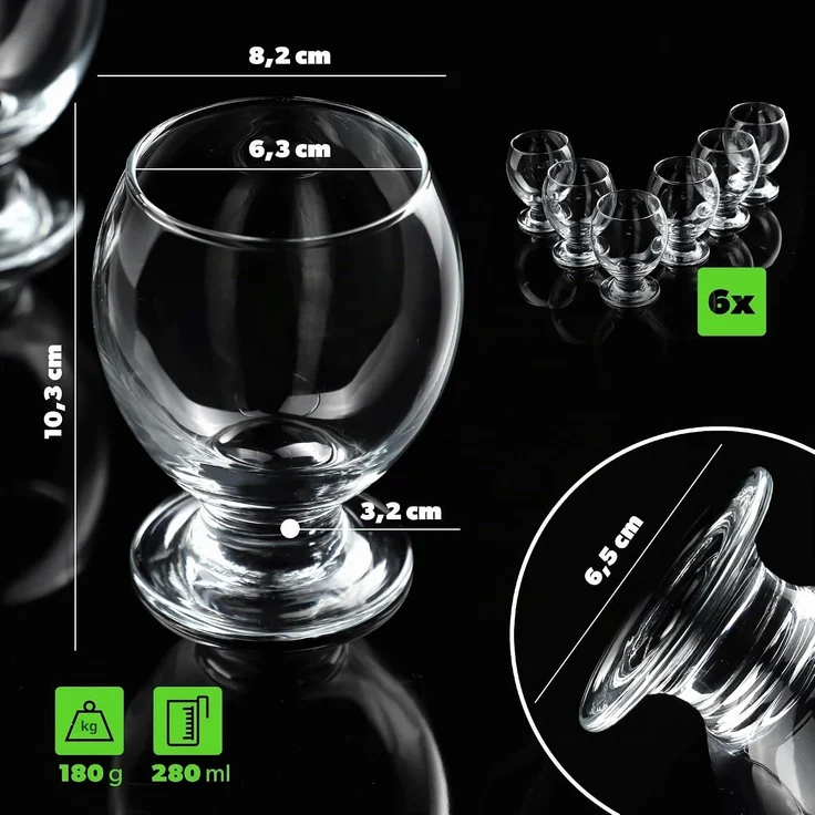 KADAX Gläser Getränkegläser Dessertbecher 280 ml Set mit 6 Gläsern – Bild 2