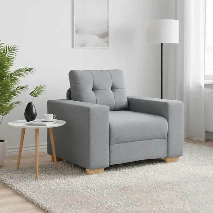 vidaXL Sessel Hellgrau 100x78x80 cm Stoff 4105058 – Bild 1