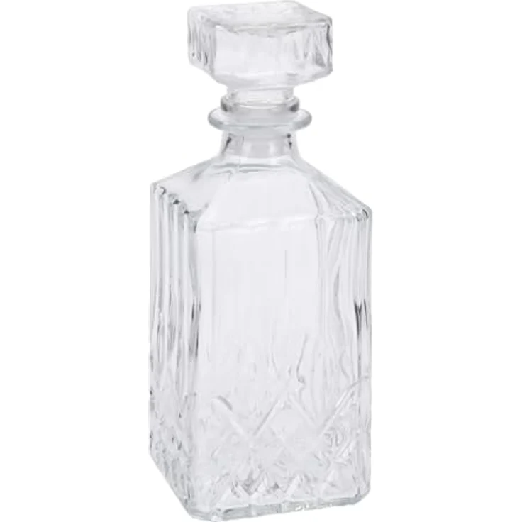 HAC24 Karaffe Whisky Cognac Rum Glas Glaskaraffe Dekanter Flasche Whiskyflasche, (1-tlg), 900 ml mit Glasstopfen – Bild 2