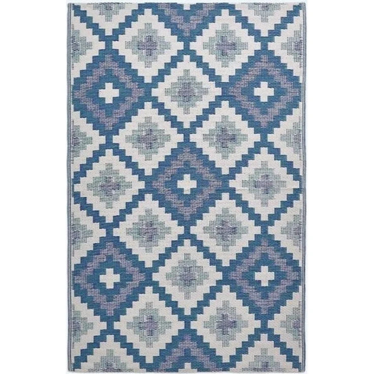 Homescapes Outdoorteppich Outdoor-Teppich Mia aus Polypropylen mit blauem Muster, 120 x 180 cm, Höhe: 20 mm – Bild 4