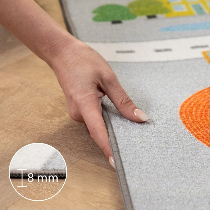 Carpettex Kinderteppich Straßenteppich, Rechteckig, Höhe: 7 mm, Kinderteppich Straßenteppich Teppich Kinderzimmer Rutschfest Waschbar – Bild 2