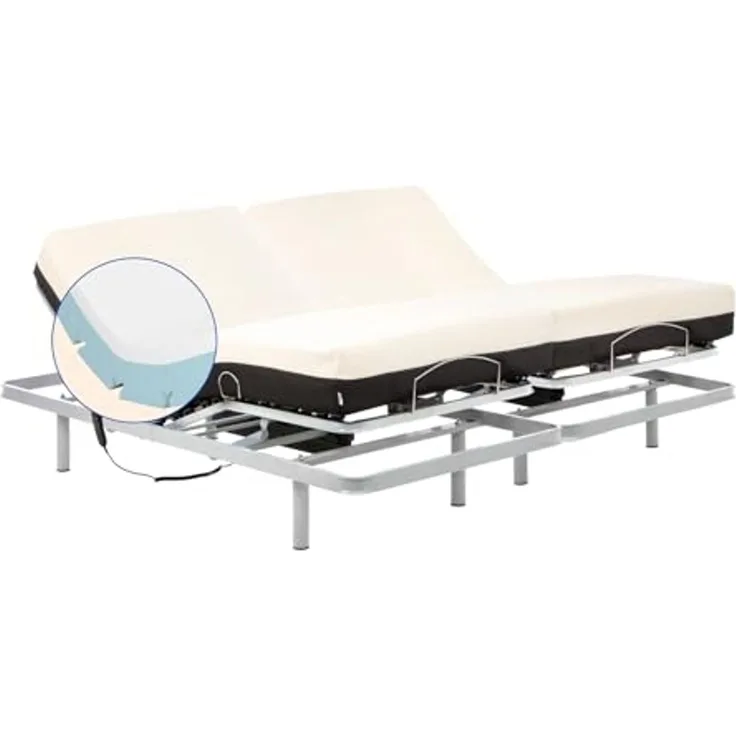 Geriafy Gelenkbett für Doppelbett, verstärkt mit orthopädischer viskoelastischer Matratze, 20 cm (160 x 190 cm, Fernbedienung mit Kabel)