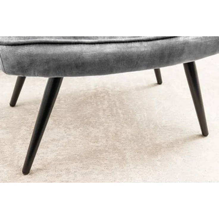 riess-ambiente Fußhocker SCANDINAVIA grau / schwarz (Einzelartikel, 1 St), Wohnzimmer · Samt · Metall · Scandinavian Design – Bild 7