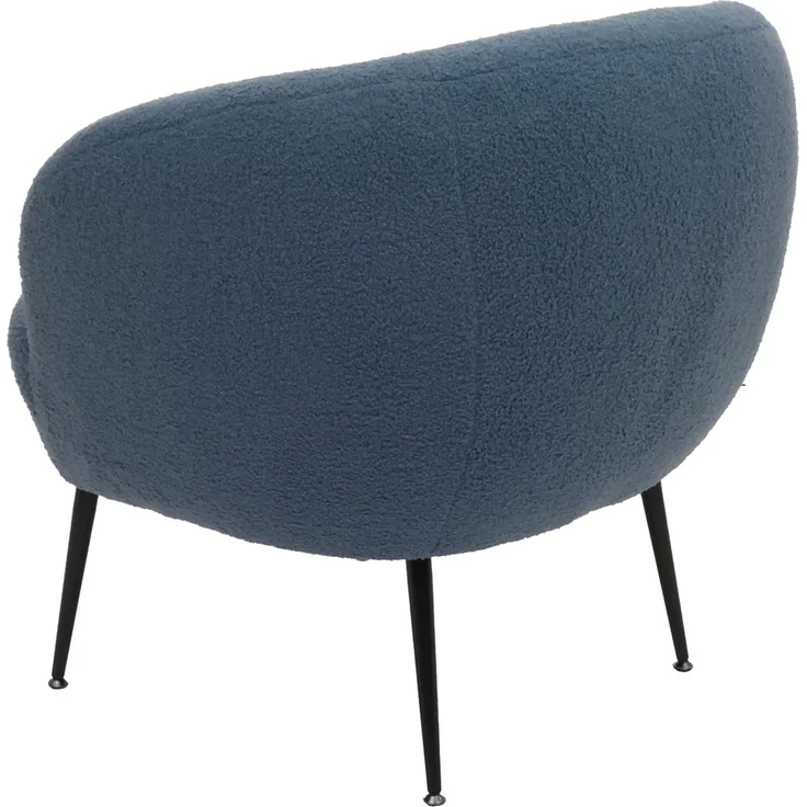 Lounge-Sessel HWC-O37, Cocktail-/Clubsessel Polstersessel Sessel, Stoff/Textil Bouclé (330g/m²) Metall MVG ~ blau – Bild 6