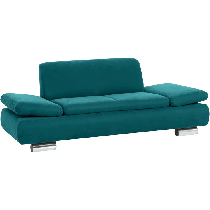 Sofa 2-Sitzer Kaye Bezug Veloursstoff Metallfuß verchromt / petrol 23126