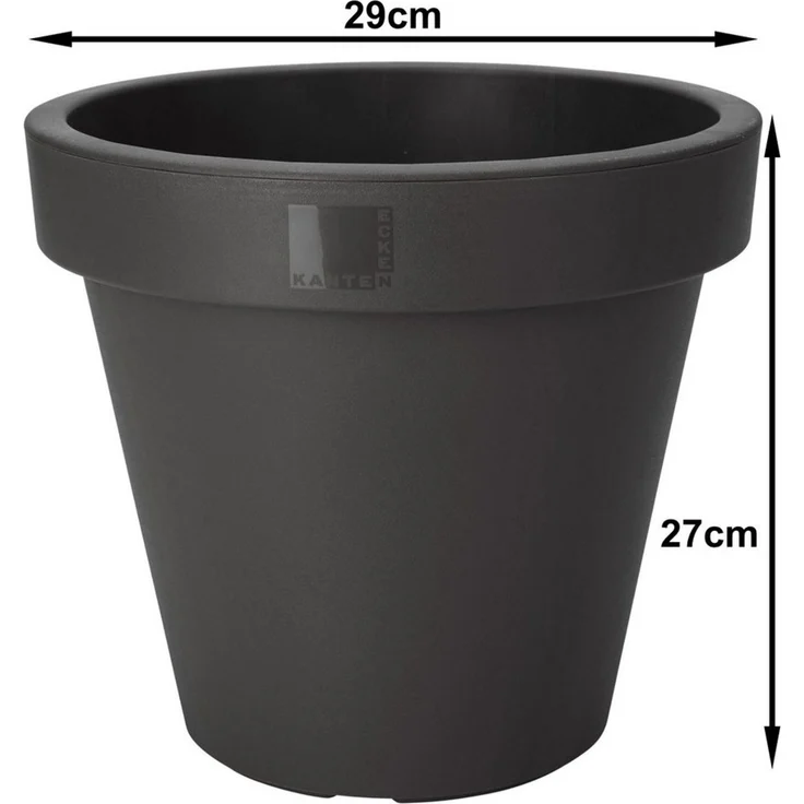 Koopman Blumentopf Blumenkübel Pflanzkübel 3 Größen 2/4 er Set (Set, 4 St, Packung), 4 Stk, Indoor & Outdoor, Schwarz, Kunststoff, Übertopf Garten – Bild 2