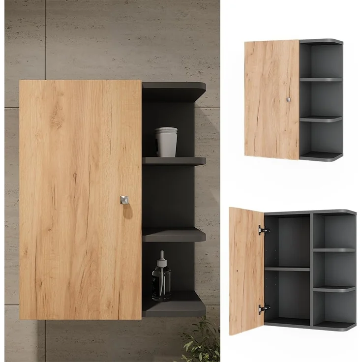Hängeschrank Fynn Anthrazit/Goldkraft Eiche 47.2 x 59.2 cm Vicco – Bild 4