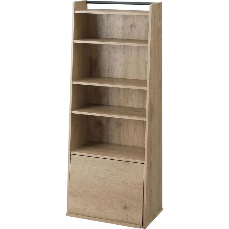 Iris Ohyama, Bücherregal/Bücherregal aus Holz/Schrank mit Schublade und Regalen/Bücherregal/Schrank mit Falttür, Einfache Montage, modularBüro, Wohnzimmer - Book shelf - IWMG-5 - Aschbraun