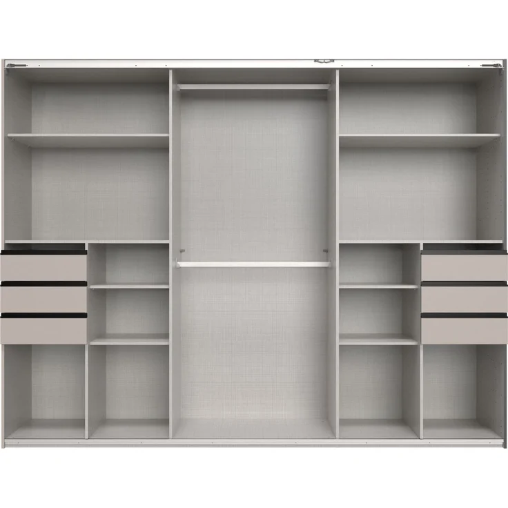 Schwebetürenschrank Kleiderschrank 3trg 273cm Eiche Dekor Spiegel u Passepartout – Bild 2