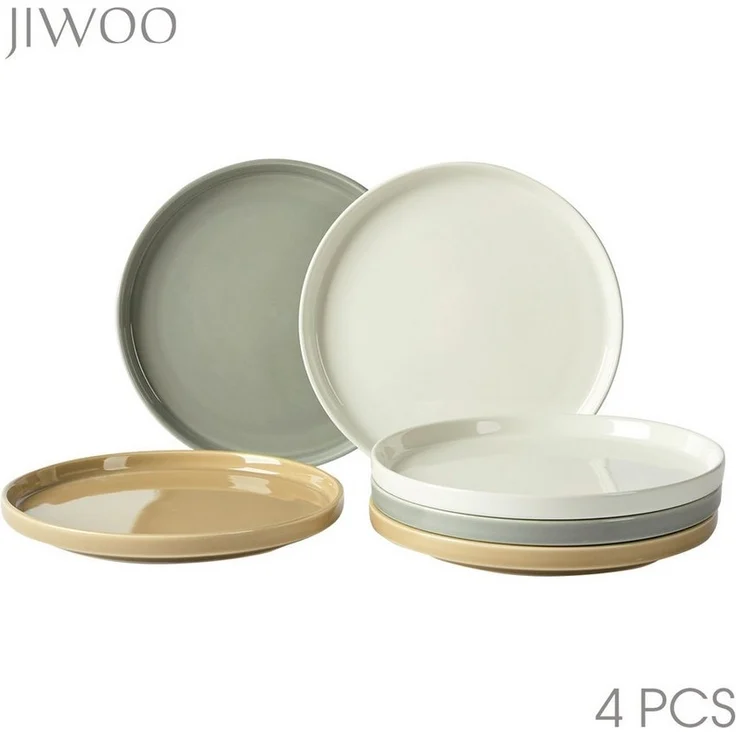 JIWOO Teller 4er Ø20,5cm,Frühstücksteller Steakteller Pastateller Brotteller Plate, (6 St), Keramik Hochwertiges Tellerset Bunt Mikrowellen spülmaschinenfest – Bild 5