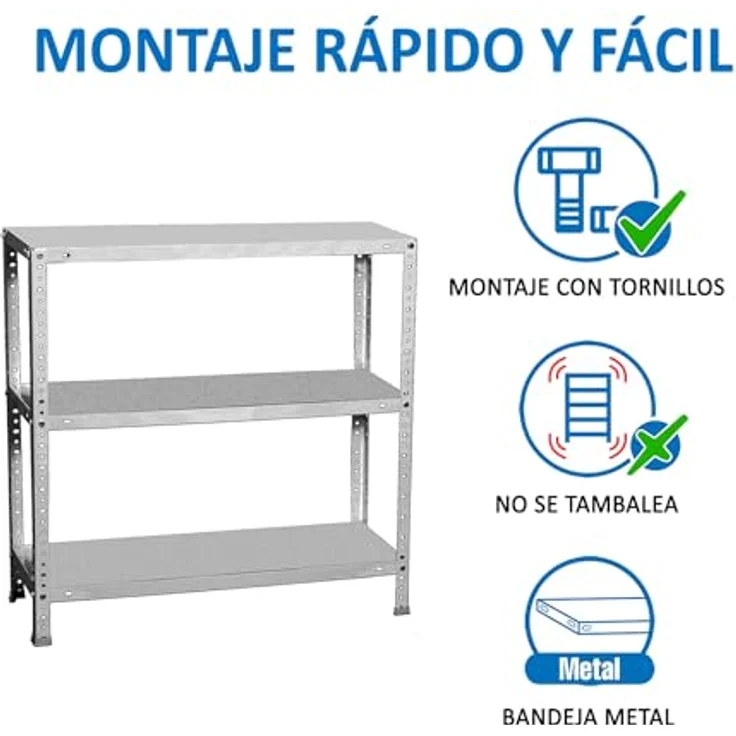 Simon Rack Metallregale, 1000 x 900 x 300 mm, 3 Metallböden, 100 kg Biegepunkt, Lagerregale, verzinkt, Komfort – Bild 7
