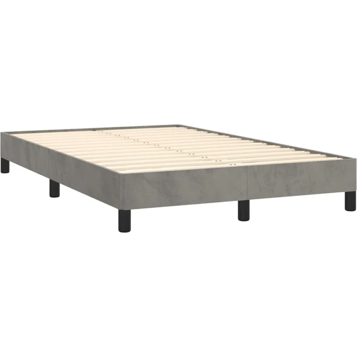 vidaXL Bettgestell ohne Matratze Hellgrau 120x190 cm Samt 3269625 – Bild 3