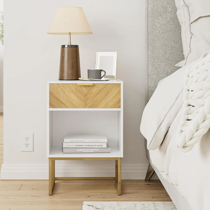 HEYZOEY Moderner Holz Nachttisch mit – Bild 7