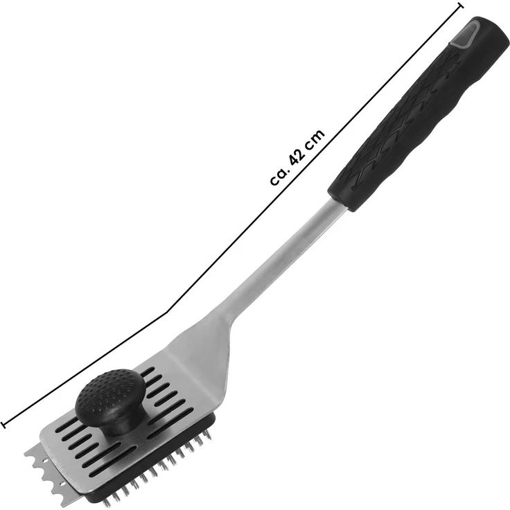 Bremermann Grillbürste und Grillgutwender 2-in-1, Edelstahl silber / Kunststoff schwarz, 42 cm – Bild 8