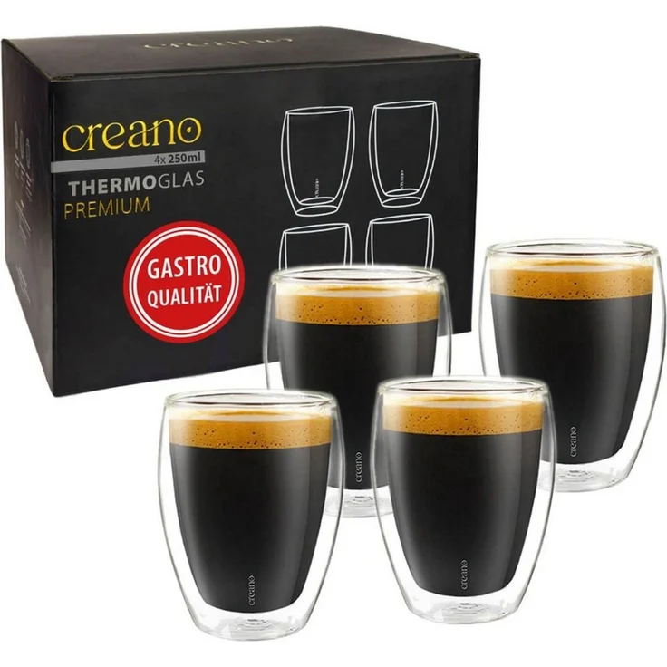 Creano Teeglas Premium Gläser 4er Set, 250ml, Borosilikatglas – Bild 5