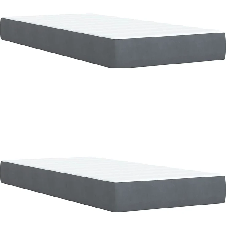 vidaXL LED-Speicherbett mit Matratze Dunkelgrau 180 x 200 cm Samt 3459373 – Bild 7