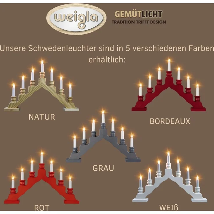 Weigla Lichterbogen Schwede, Weihnachtsdeko, Made in Germany (1-tlg), 7-flammig – Bild 6