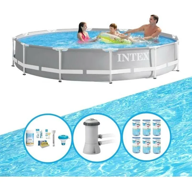 Intex Frame Pool Intex Prism 366x76 cm Pool-Paket