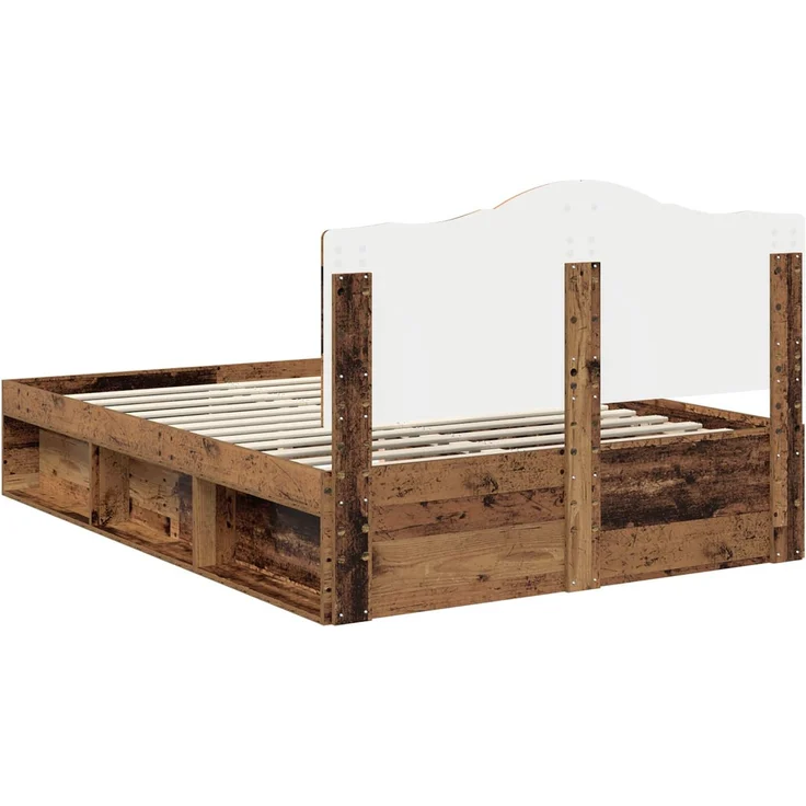 vidaXL Bettrahmen Altholz 140 x 190 cm Massives Kiefernholz 3413315 – Bild 8