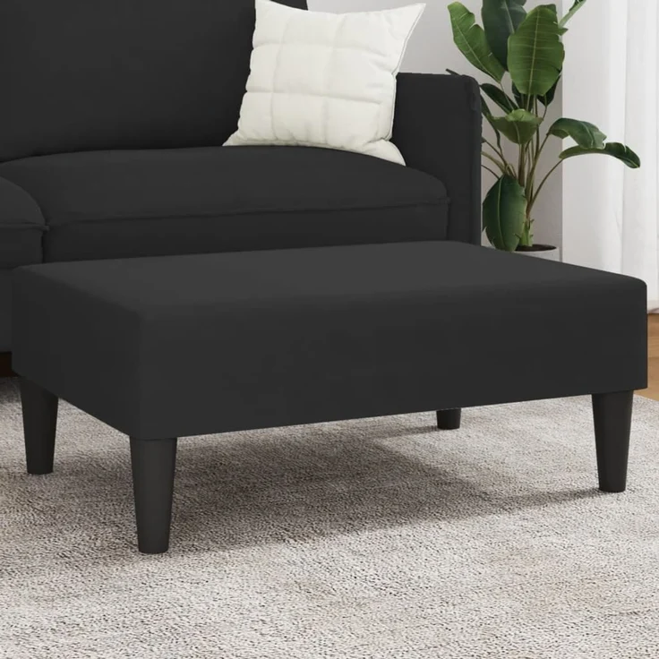vidaXL Fußhocker Schwarz 77x55x31 cm Samt 379560 – Bild 1