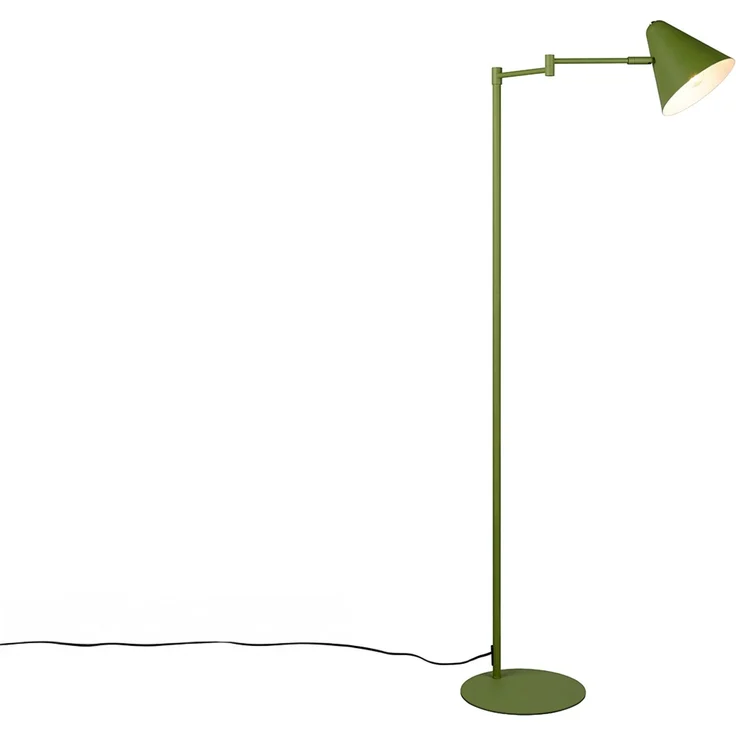 Kleine LED Stehleuchte mit Schwenkarm aus Metall Grün, Höhe 126,5cm – Bild 2