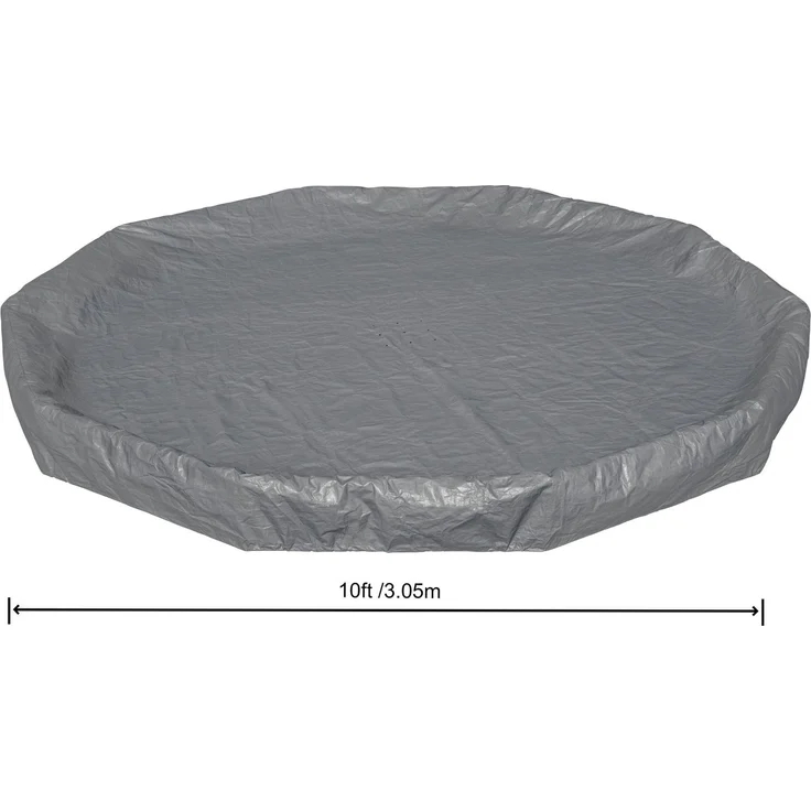 Bestway Winterfeste Premium-Abdeckplane Ø 305 cm Grau rund – Bild 3