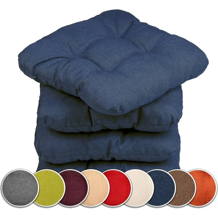 sunnypillow Stuhlkissen 4er Set Stuhlkissen 40x40 cm Bequeme 8cm, Polsterauflage Auflage für Stühle / Bänke – Bild 1