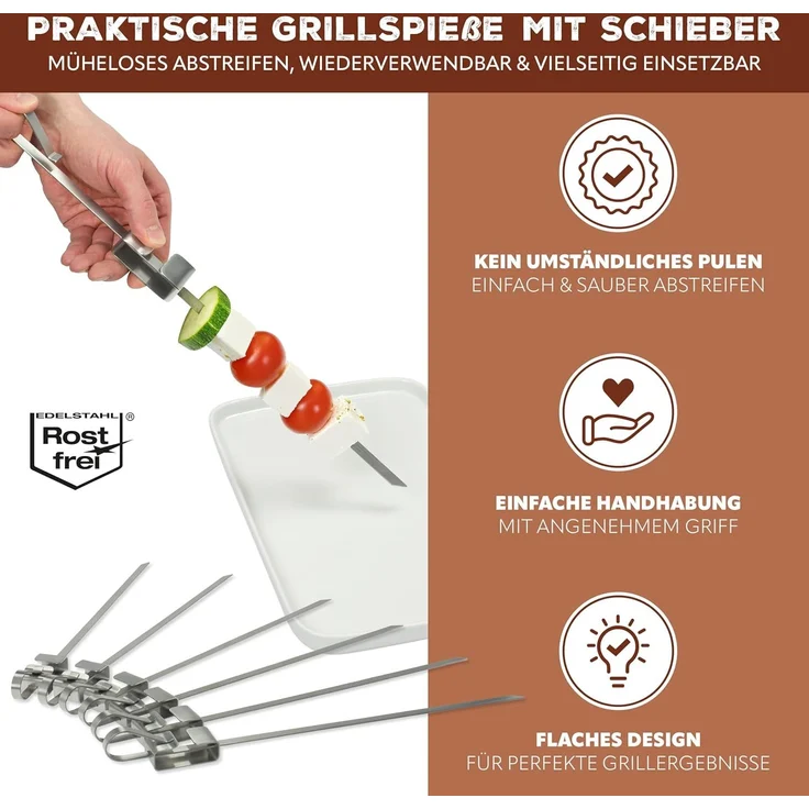 Veggie Grill-Set 13tlg. Grillkörbe, Grillplatten, Grillspießen und Maiskolbenhaltern aus rostfreiem Edelstahl – Bild 4