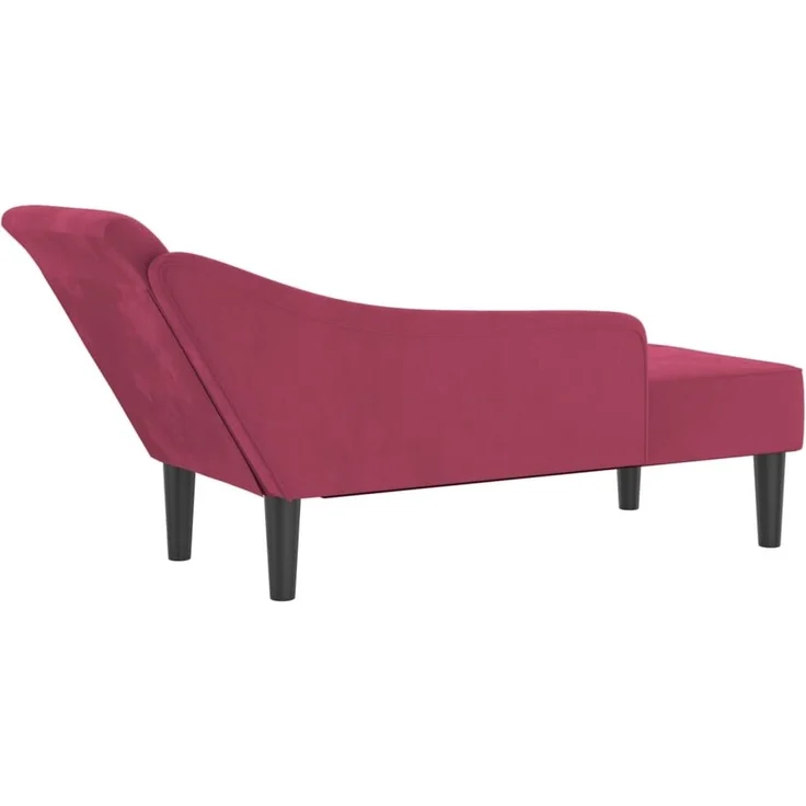 vidaXL Chaiselongue mit Kissen Weinrot Samt – Bild 1