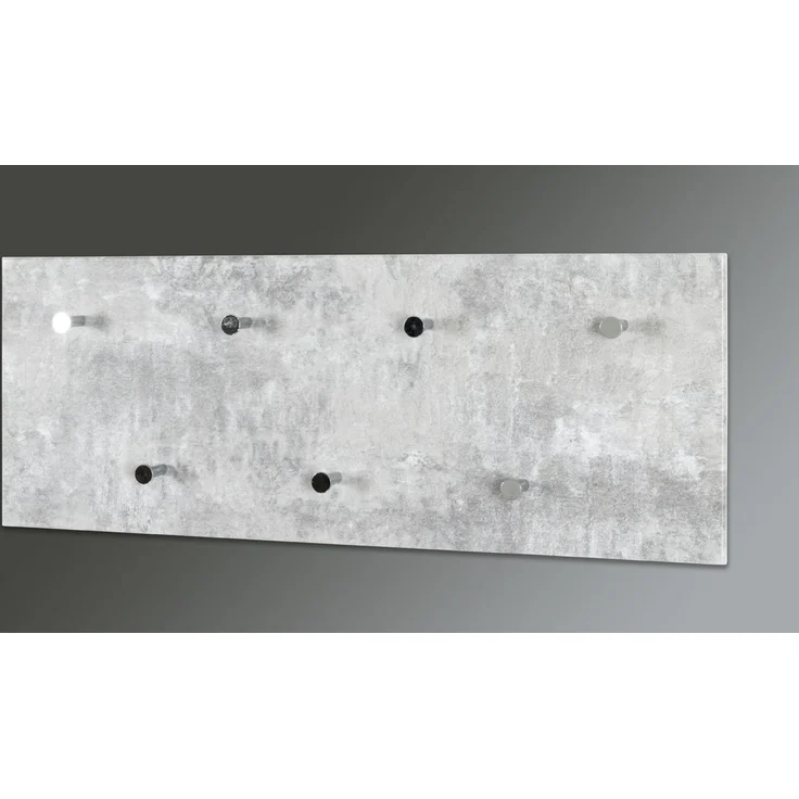 Garderobenhaken >Big Eddy< in Betonoptik-chrom aus Stahl, MDF - 80x30x6 (BxHxT) – Bild 4