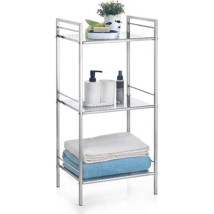 IDIMEX Standregal MATIS, Regal Badregal Metallregal verchromt 3 oder 4 Böden