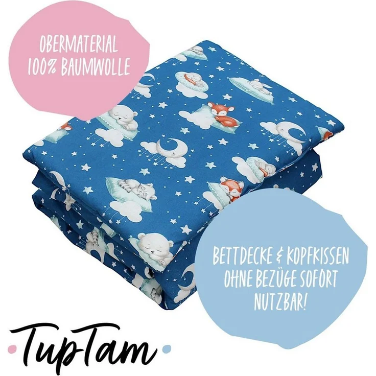 TupTam Kinderbettdecke Kinder Gemusterte Bettdecken Set Ganzjahresdecke Kopfkissen 2tlg. – Bild 4