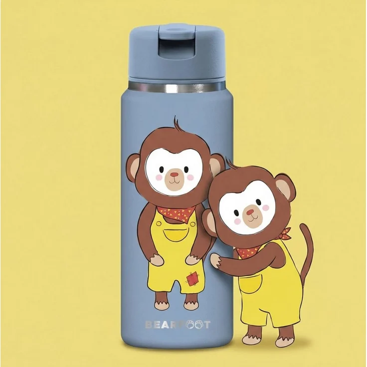 BEARFOOT Trinkflasche TINY Thermo Kinder Trinkflasche Edelstahl - Affe, Thermosflasche, auslaufsicher, Edelstahl, Kinderflasche, BPA-frei – Bild 2